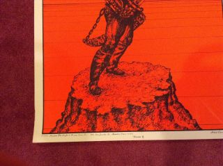 Warrior II vintage Houston Blacklight poster 1969 psychedelic pin - up 3