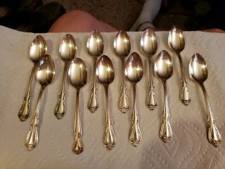 Oneida Wm A Rogers Silver Plate Chalice / Harmony 1958 Tea Spoons 12 Pc