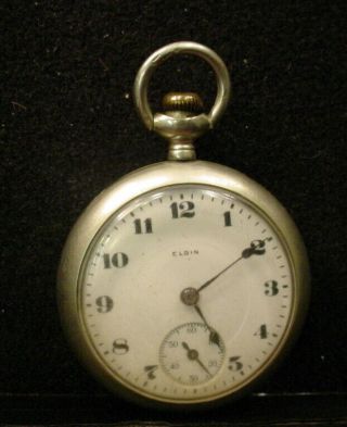 Vintage Elgin 17 Jewel Pocket Watch For Repair Or Parts
