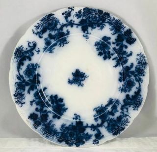 Antique Flow Blue Lancaster Pattern 9 " Plate Wharf Pottery C1891 - N/r