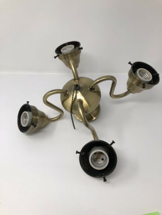 VINTAGE Ceiling Fan Light Kit Antique Brass Swan Fitter 4 Light 60 Watt 2