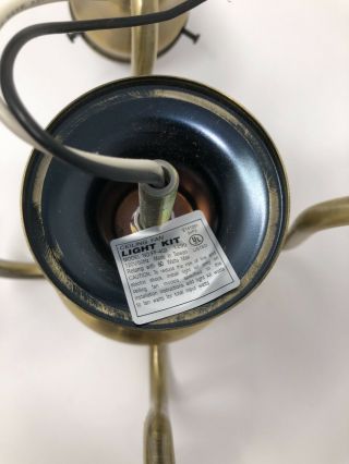 VINTAGE Ceiling Fan Light Kit Antique Brass Swan Fitter 4 Light 60 Watt 3
