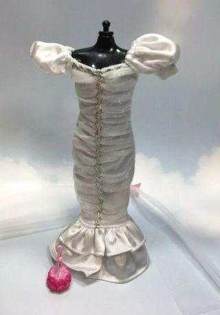 Barbie Doll Clothing: Bridal Wedding Gown Dress Mermaid Rouched