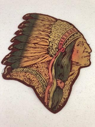 Vintage Felt Indian Native American Chief Patch Pennant