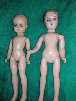 2 Vintage Old Dolls Creepy Fun