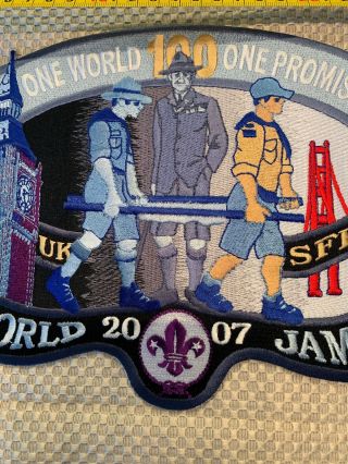 2007 21st World Scout Jamboree SFBAC Jacket Patch 100 Anniversary 10” X 7” 2