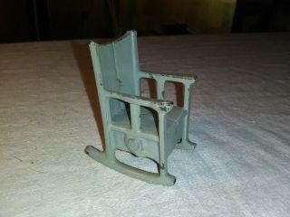 Antique 1920s Cast Iron Rocking Chair Kilgore Arcade Dollhouse Miniature