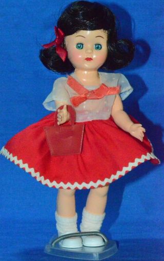 Vintage 8 " Hard Plastic Doll In Vintage With Stand (ginny Friend)