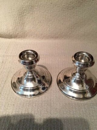 Vintage Pair Weighted Sterling Silver Candle Stick Holders