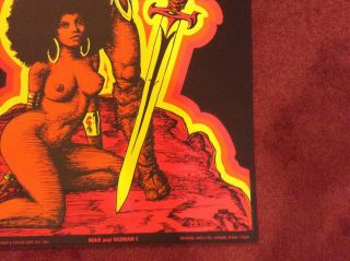 Man & Woman I Houston Blacklight Vintage Poster Psychedelic 1970 Afro 2