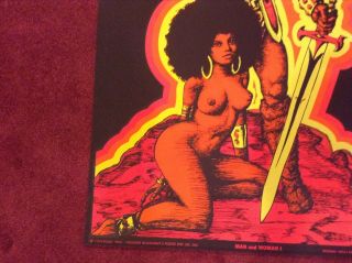 Man & Woman I Houston Blacklight Vintage Poster Psychedelic 1970 Afro 3