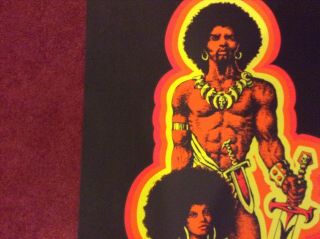 Man & Woman I Houston Blacklight Vintage Poster Psychedelic 1970 Afro 4