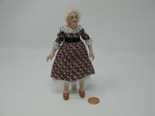 Dollhouse Miniature Artisan Porcelain Grandmother Doll Handmade Bonnie Miller