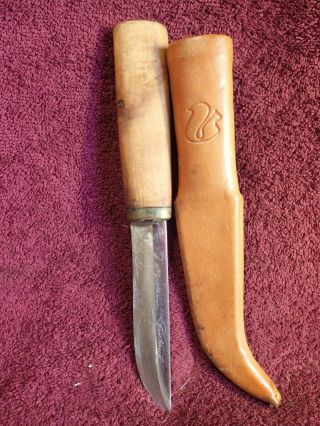 Sharp J.  Marttiini Knife Puukko W Leather Sheath Finland Finnish