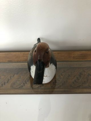 Antique Hand Painted Wooden Duck Decoy Wood Carving Hand Painted Carved 2