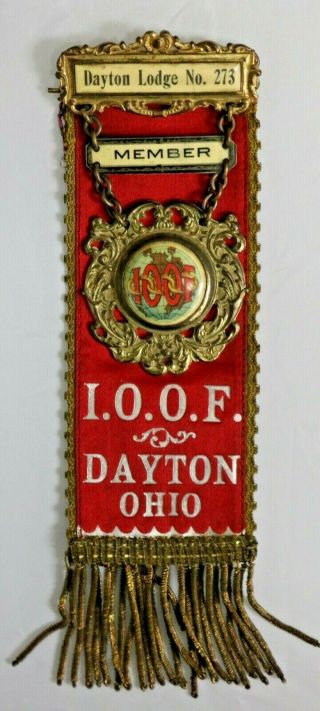 Ioof Dayton Lodge 273 Dayton Ohio Member Badge Ribbon