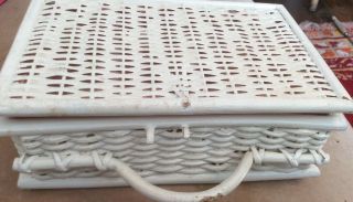 White Wicker Basket Maybe For Ginny Doll Case Bed Pillow