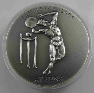 Ghana 500 Sika 2002 Olympic Games Athens Antique Finish 1 Oz Silver [2211