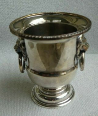 Silver Plated Miniature Ice Bucket Tea Lite Viners Of Sheffield Lions Head Po5
