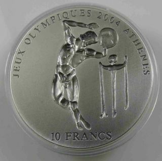 Congo 10 Francs 2002 Olympic Games Antique Finish 1 Oz Silver [2210