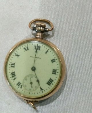 Vintage/antique C.  1894 Waltham Pocket Watch W/ Yellow Lens (runs)