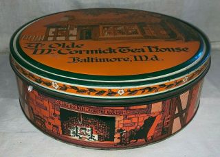 ANTIQUE BANQUET TEA TIN LITHO CAN McCORMICK HOUSE BALTIMORE MD 250 BAGS GROCERY 2