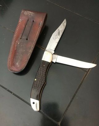 1981 CASE XX 6265 - SAB 9 Dot 2 Blade Trapper Folding Knife W/ Leather Sheath 2