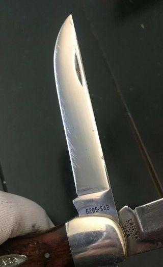 1981 CASE XX 6265 - SAB 9 Dot 2 Blade Trapper Folding Knife W/ Leather Sheath 5