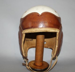 Antique Vintage 1940 ' s Wilson F2370 Leather Wingtip Football Helmet 7 3/8 2