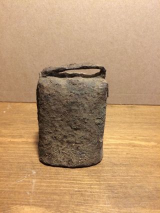 Vintage Antique Rustic Hand Forged Metal Cow Bell Approximately 3.  5” Tall - Old