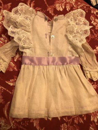 Vintage French Cotton JUMEAU BEBE Dress For Antique Bisque or Early Doll 16 - 18” 2