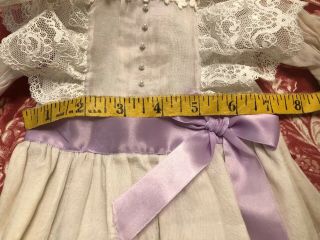 Vintage French Cotton JUMEAU BEBE Dress For Antique Bisque or Early Doll 16 - 18” 4