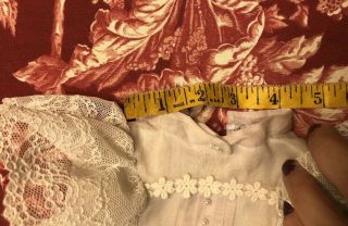 Vintage French Cotton JUMEAU BEBE Dress For Antique Bisque or Early Doll 16 - 18” 6