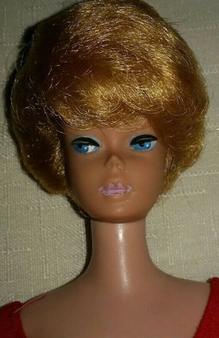 Vintage Barbie White Ginger Bubblecut,  With Red Helenca Swimsuit Vgc