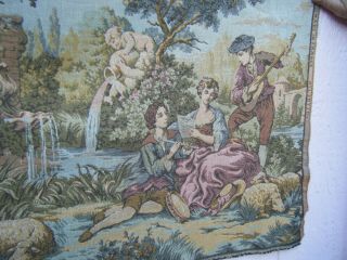 Antique Woven French Victorian Tapestry 20x56 