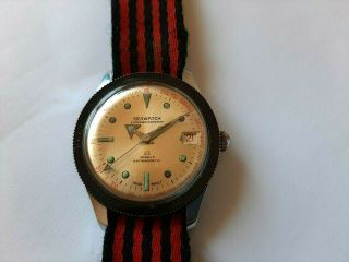 Vintage SEAWATCH men ' s watch,  Old SWISS made Mechanical DIVER,  23 j, 5