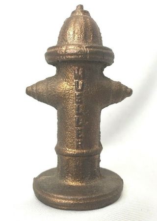 Vintage Mueller Decatur,  Il Miniature Brass Fire Hydrant Plug 3.  5 " Paper Weight