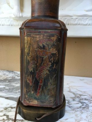 Vintage/70s Frederick Cooper Lamp In Form Of Antique Tea Caddy.  No Shade.