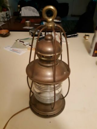 Antique Copper Finish Port & Starboard Lanterns Ship Electric Nautical Light