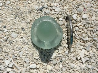 A Light Green Antique Bottle Stopper - Surf Tumbled Beach Sea Glass 3