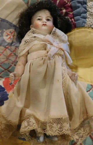 Antique 5 " German All Bisque Closed Mouth Doll,  Perfect