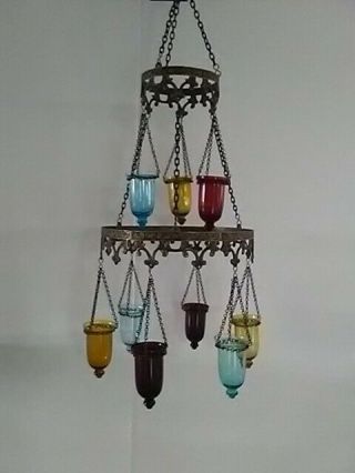 Antique Vintage Bronze Chandelier Hand Made Wrought Iron Chandelier 1 Of A Kind
