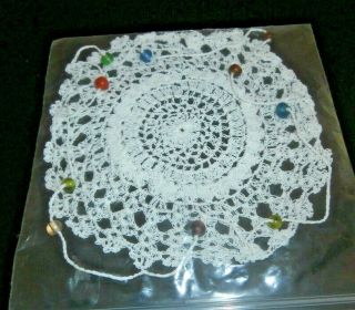 Vintage White Cotton Hand Worked Crochet Lace Jam Pot/sugar Bowl Cover