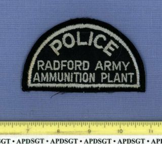 Radford Army Ammo Plant (old Vintage) Virginia Military Federal Police Patch