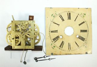Haven Clock Movement With Dial And Hands - Antique - Oh1506