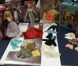 Vintage Barbie Doll Case W/ Clothes For Barbie And Ken Dolls Not.