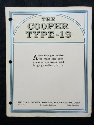 Vintage Cooper Type 19 Engine Brochure