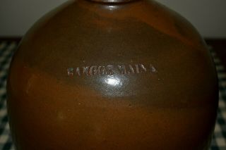 Antique Primitive Stoneware Brown Slip Glazed Jug Bangor Maine 2