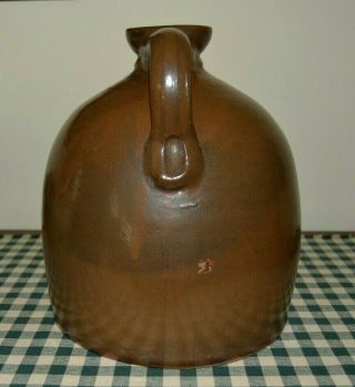 Antique Primitive Stoneware Brown Slip Glazed Jug Bangor Maine 5