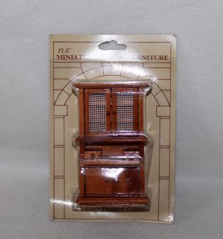 Vintage Doll House Wood FLIC “CHINA CABINET HUTCH” In Package 2